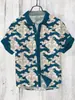 Camisa de Manga Corta Casual de Verano para Hombre RayasD Estilo Británico Estación Independiente New Cross Impresión Digital 3D Alta CalidadD