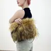Bolsos de Mujer de Comercio Exterior Transfronterizo Europeo y Americano Bolso de Mano Clutch Bolso de Mano Retro de Amazon Bolso de Mano de Piel Esponjoso de Gran Capacidad