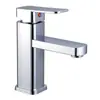 Grifo de Lavabo Cuadrado de un Agujero Negro Baño Frío y Caliente Lavabo Encimera Lavabo Mueble de Baño Grifo Frío y Caliente