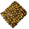 Pulsera de Piedra Ojo de Tigre Amarillo con Patrón de Rayo Natural de Venta Caliente Transfronteriza para Hombres y Mujeres, Pulsera Simple de una Sola Vuelta con Cuentas Redondas, Al por Mayor en Stock