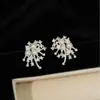 Aguja de Plata S925 Modelo Nuevo 2025 Micro-incrustación Circonita Brillante Fuegos Artificiales Perla Pendientes Diseño de Nicho Pendientes de Alta Gama