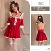 Fantasia de Natal Sexy para Mulheres Fofa Costas Nuas Halloween Boa Menina Conjunto de Vestido Camisola Sexy Puro Desejo Sedutor 2044