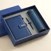 Caderno de couro A5, caixa de presente com caneca térmica para negócios, conjunto de copo de água e caderno, presente de lembrança