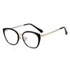 S12011 Europa y Estados Unidos populares ojo de gato anti-luz azul lente plana estudiantes sin maquillaje Joker montura de gafas para miopía fabricantes al por mayor