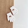Luvas de Lã Infantis Fofas com Laço de Renda Coloridas para Doces Luvas de Dedo Versáteis para Bebê Outono e Inverno Novas