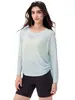Novo Estilo Cobertura Respirável para Yoga em Fio de Bambu para Mulheres, Top Esportivo Fitness Emagrecedor, Roupa de Yoga Solta e Leve, Roupa de Verão com Manga Longa