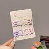 Juego de 4 piezas ~ clip BB de color degradado para niños, oso de dibujos animados, estilo extranjero, lazo, primavera y verano, nueva estrella de cinco puntas, horquilla rota para mujer