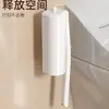 Conjunto de Escova de Vaso Sanitário Descartável para Limpeza sem Cantos Mortos, Artefato Doméstico, Montado na Parede, Cabeça de Reposição Descartável, Escova de Vaso Sanitário