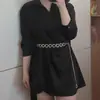 Corrente de Cintura com Strass de Alta Qualidade Acessório Vestido Versátil Nova Tendência Coração de Metal Corrente de Cintura para Mulheres