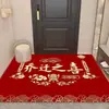 Tapete de Entrada de Lama Diatomácea Festivo Vermelho Tapete para Porta de Entrada Tapete para Hall de Casa Nova Tapete Absorvente de Água Resistente à Sujeira Antiderrapante