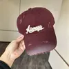 Gorra de Béisbol Bordada con Letras Estilo Retro Americano Desgastado para Mujer, Corona Profunda, Ala Ancha, Adelgazante de Rostro, Protección Solar, Unisex