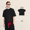 Camiseta de Manga Corta para Hombre Bk Ligera Delgada de Terciopelo 190g Fresca Suave Secado Rápido Algodón Puro Color Sólido.