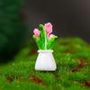 Nuevo macetero con planta en maceta Casa de muñecas casa de muñecas jarrón miniatura planta verde en maceta flor terminada adornos de exterior