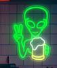 Amazon Temu Comercio Exterior Transfronterizo Entrega Directa de Fábrica Lámpara Decorativa de Astronauta Extraterrestre en Nave Espacial Lámpara de Neón Venta Caliente