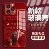 Boa Sorte Menina com Design de Costas Capa de Vidro Galvanizada para Apple 17 iPhone 16 Pro Max com Capa com Cordão Personalizado