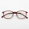 Armações de Óculos Vermelhas Estilo Gatinho Retrô para Mulheres, Ultra Leves em Tr90, Adequadas para Rostos Grandes, Efeito Emagrecedor, Visual Natural, Estilo Japonês, Unissex, Podem Ser Personalizadas com Lentes de Grau