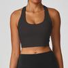 Sutiã Esportivo Lycra Escovado para Mulheres à Prova de Choque Alta Intensidade Fitness Pilates Sutiã Regata Esportes ao Ar Livre Yoga