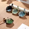 Plato de tinta de cerámica Lanzhai Mariposa Pequeño soporte para bolígrafos Charco de tinta Tinta para caligrafía Plato de agua con tinta Soporte para pinceles Bandeja de tinta Cartucho de tinta Lavado de bolígrafos Piedra de entintar