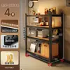 Prateleira Doméstica Porta-Prateleiras Prateleira de Armazenamento Multicamadas Suporte de Chão Eletrodomésticos de Cozinha Armário de Armazenamento para Varanda Exibidor de Supermercado