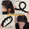 Diadema Negra de Corona Alta Dentada para Mujer 2025 Nuevo Estilo para Uso Diario Pasador Goma para el Cabello Accesorios para el Cabello para Lavarse la Cara