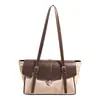 Maletín retro de gran capacidad para moda transfronteriza, bolso tote de moda con cierre de candado, bolso de hombro versátil para el trabajo y bolso de axila