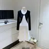 Estilo Coreano Retro~Tejido de Tencel con Diseño Falso de Dos Piezas Camiseta de Manga Larga para Mujer Capa Interior Top Básico
