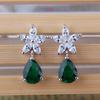 Pendientes de flor gota de agua versión coreana Qingxing joyería moda Joker incrustados accesorios de circón AAA fábrica directa pendientes