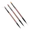 Conjunto Premium de Canetas para Nail Art, Caneta de Construção Dupla Face Multiuso, Especializada para Desenho de Linhas e Varredura, Pontas Planas e Redondas Multifuncionais para Pintura em Gel