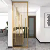 Tela de aço inoxidável de luxo leve, decoração moderna minimalista de metal vazado para entrada de sala de estar, grade divisória de arte em ferro estilo chinês novo