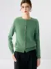 Nuevo suéter de cachemira pura para otoño e invierno, cuello redondo, corte ajustado, versátil, prenda superior cálida, suéter, abrigo, cárdigan de punto