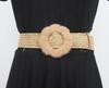 Vestido de decoração de cinto feminino elegante simples all-match cinto elástico tecido com saia de praia moda coreana cintura larga selo