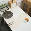 Mantel de alta gama con diseño de rayas caladas, con sello dorado, resistente al calor, para hoteles y restaurantes occidentales, mantel impermeable y a prueba de aceite para decoración del hogar