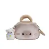 Bolsa de Mano de Pan Estilo Japonés Gato Doloroso Caricatura Linda Bolso Nuevo Modelo 2025 Regalo Bolso de Hombro para Viajar