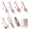 Amazon mini juego de utensilios de cocina de silicona para cocina infantil suplemento alimenticio pala de cocina cuchara juego de herramientas 8 piezas caja de almacenamiento