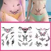 Pegatina de tatuaje de mariposa rosa estilo gótico para la cintura y zonas privadas de mujer, pegatina de tatuaje niche Yabi
