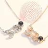 Collar 520 Cadena Clavícula Mujer Amor Memoria Te Amo Joyería Roja de Internet Tono Agitado con Colgante Regalo para Novia