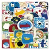 50 adesivos originais fatiados estilo infantil ins coreano, não infringentes, desenhados à mão, criativos, à prova d'água, adesivos decorativos para celular