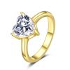 Anillo de plata esterlina S925 con diamantes Mosan en forma de corazón para mujer, anillo sencillo de moissanita de 2 quilates, transmisión en vivo transfronteriza.