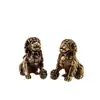 Portão do Palácio de Bronze Leão Par de Entrada para Escritório em Casa Ornamentos Morais para Casa Mesa de Chá Chá Animal de Estimação Ornamentos Decorativos Criativos