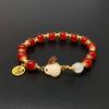 Pulsera de Cacahuates Cosas Buenas Chinas Nuevas Femenina Pulsera de Jade Hetian Regalo de Viaje Cumpleaños Joyería Femenina Venta al por Mayor