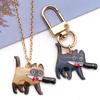 Pendientes colgantes de gato con cuchillo transfronterizo, collar colgante, accesorios de joyería de aleación DIY, accesorios de joyería para llavero