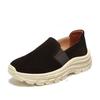 Zapatos de Papá Plus Size Transfronterizos para Mujer, Nuevo Estilo Zapatos de Plataforma de Cuero Genuino con Suela Gruesa, Zapatos Deportivos Casuales Versátiles sin Cordones para Mamá