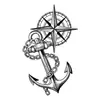 Brújula Ancla Calcomanía de Tatuaje Herbal Geométrica Náutica Dominante Tradicional Creativa para Hombres y Mujeres Tatuaje Impermeable y Resistente al Sudor Duradero