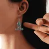 Pendientes Retro Cruzados Europeos y Americanos Nuevos, Pendientes Personalizados de Turquesa con Forma de Botas de Vaquero Occidental de Aleación
