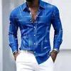 Comercio Exterior Transfronterizo Ropa para Hombre Camisa de Manga Larga a Cuadros Irregulares Estilo Europeo y Americano Camisa Casual Texturizada Venta al por Mayor de Fábrica