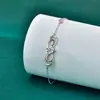Pulseira de Prata 925 com Moissanite em Formato de Oito para Mulheres, Design Exclusivo com Símbolo do Infinito, Joia Transfronteiriça Europeia e Americana