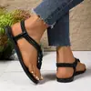 Elegantes sandalias planas tejidas de estilo francés, sandalias romanas versátiles de moda europea y americana, nuevo modelo de verano 2026