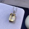 Nuevo Colgante de Citrino Natural Plata S925 Incrustada Piedra Principal 10X14Mm Versátil Moderno Popular Joyería para Mujer Al Por Mayor