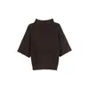 Atacado Transfronteiriço Roupas Femininas Item Quente Outono Gola Meia-alta Manga Média Bainha Cropped Malha Básica Suave