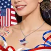 Pendientes de Estrella y Corazón del Día de la Independencia Más Vendidos Transfronterizos y Conjunto, Creativo Collar y Pendientes de Estrella y Corazón Completamente Diamantados